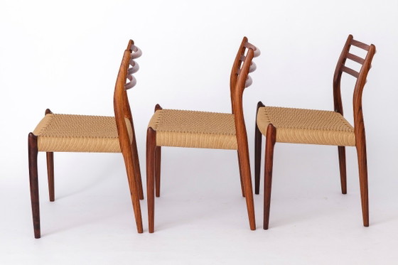 4 van de 6 Niels Otto Moller Model 78 stoelen | Palissanderhout | Jaren 60 | Opnieuw bekleed | Wereldwijde (photo 7 of 9)