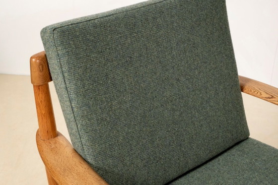 Fauteuil Grete Jalk Modèle PJ56 en Chêne, Danemark années 1950 – Poul Jeppesen, Textile, Wood (photo 9 of 13)