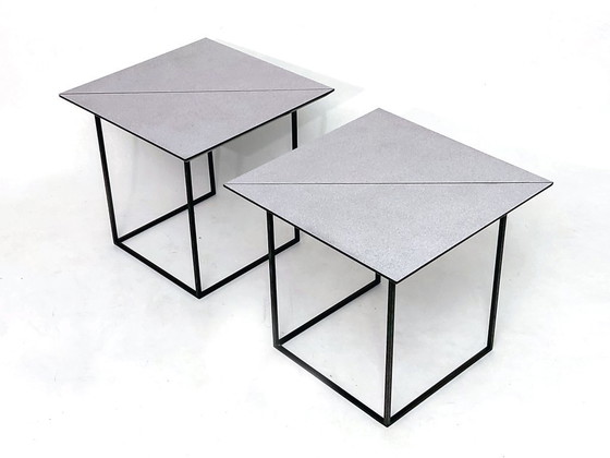 Tavolino laterale postmoderno "a tavolo diviso" – Tavolini, Metal, Vintage (photo 8 of 12)