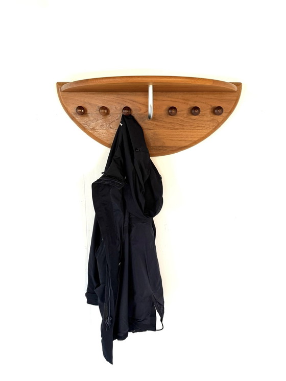 Image 1 of Appendiabiti da parete vintage in teak, Silkeborg Møbelfabrik '80