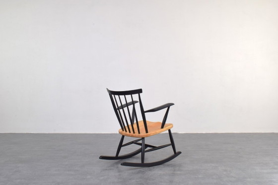 Mid-Century Swedish Rocking Chair, 1960s. – Wood (photo 5 of 10)