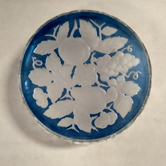 Image 1 of ciotola o piatto in vetro base decorativa blu