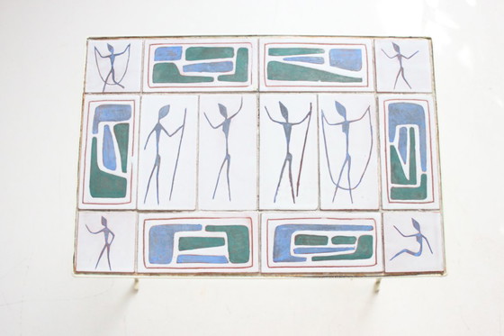 Image 1 of Ceramic tile side table by Hans Wagner