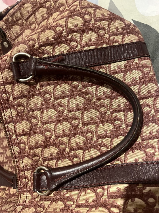 Vintage Christian Dior "Bagages" Boston Bag - Oblique Bordeaux Canvas (1970s) – Top handle bags, Calfskin (photo 14 of 14)
