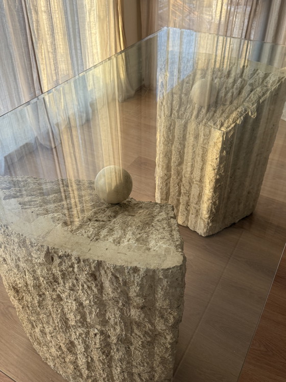 Image 1 of Tavolo da pranzo vintage in pietra Mactan di Magnussen Ponte