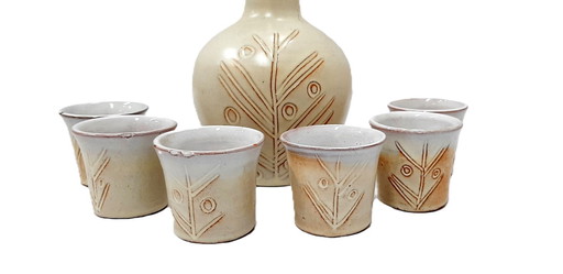 Vintage Keramik-Set für Brandy (Rakia) oder Schnaps