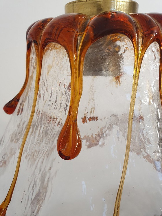 Image 1 of Murano Mazzega plafondlamp, vintage lamp van Murano-glas, hanglamp uit de jaren 70, Italië