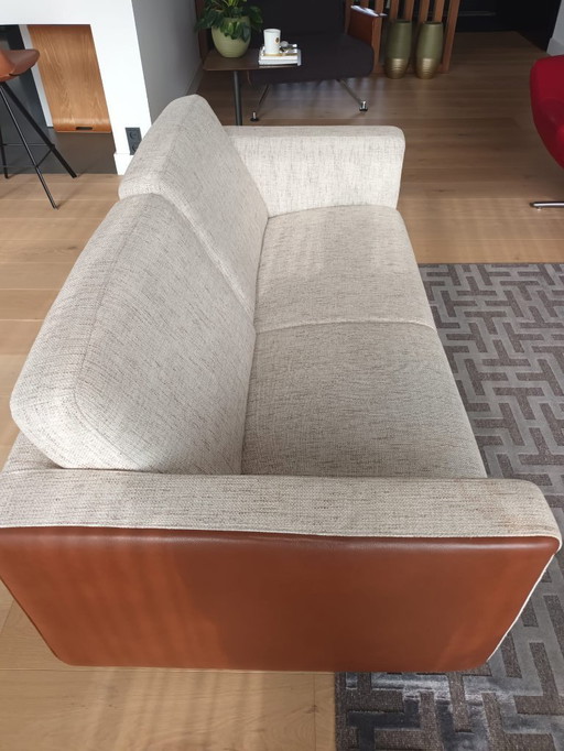 2-Seater Sofa in Combination of Fabric and Leather by Montèl