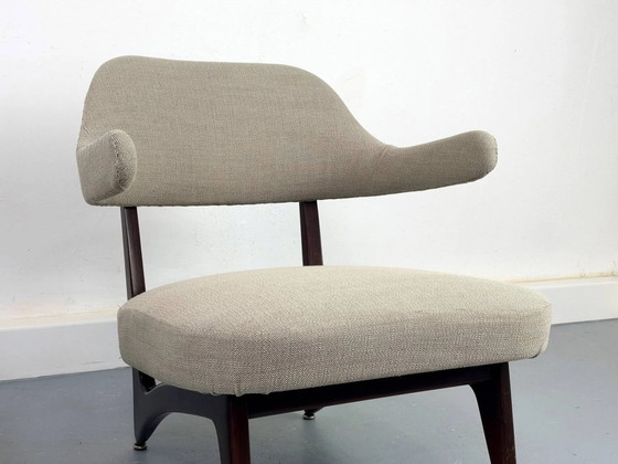 Poltrone lounge con nuovo tessuto, anni '50, Set di 2 – Legno, Mid Century Modern (photo 10 of 23)