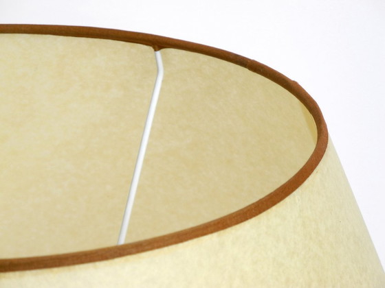 Image 1 of Large beautiful 1970s Italian bamboo table lamp with large oiled paper shade