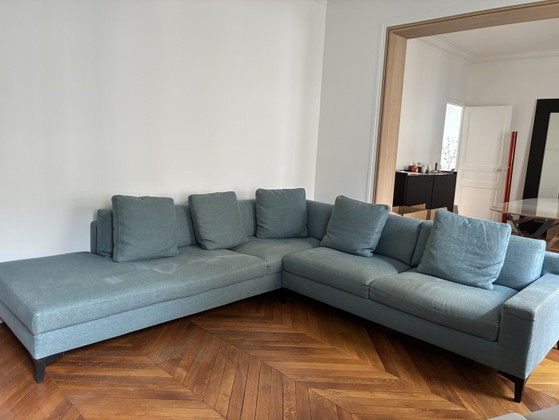 Image 1 of Canapé modulable Meridiani – modèle Prince – bleu – 2 éléments