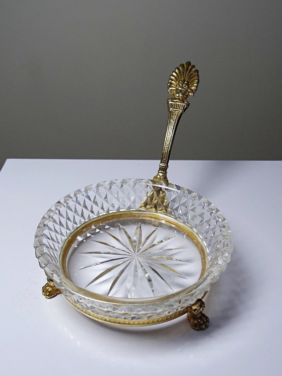Image 1 of Sèvres crystal trinket tray, designed by L. Seiler, with an antique gilt mount