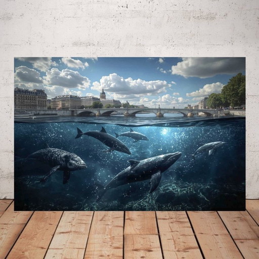 Photo imprimée sur plexiglas / Paris sous l'eau / paris