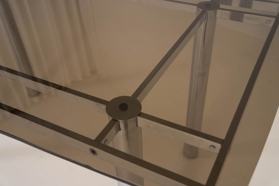 Image 1 of Mesa de comedor de cristal ahumado de los años 70