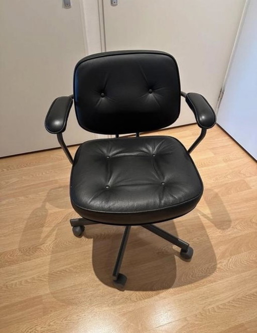 Office chair IKEA ALEFJÄLL - leather Black