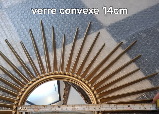 Image 1 of Miroir soleil 50cm Chaty Vallauris signé convexe de 1960.