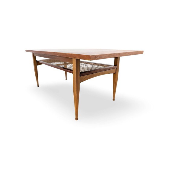 Trioh Teak Vintage 60s Denmark Rattan Coffee Table Original, Wood, Brown (photo 4 of 8)