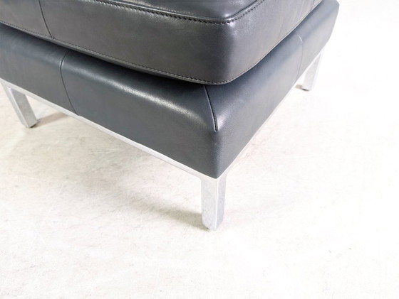 Image 1 of Original Ottoman de Sede DS-0040 Leather Design Footstool Black