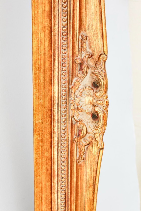 Image 1 of Marco barroco antiguo de madera con pan de oro, hecho a mano, estilo Luis XVI. Marco barroco para cuadro, espejo, etc.