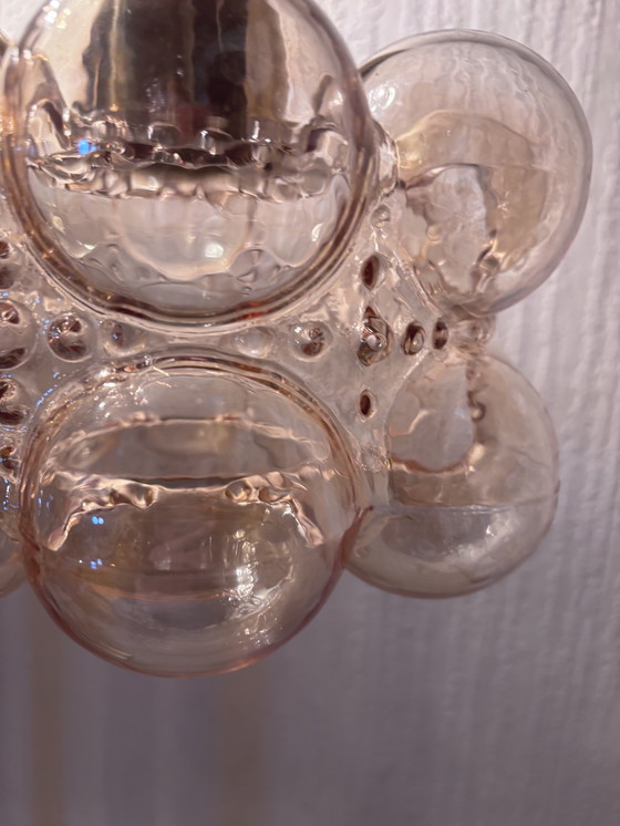 Image 1 of Amber bubble glass ceiling light By Helena Tynell For Limburg, Germany 1960s