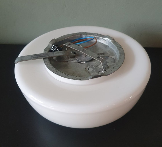 Super sleek Vintage opaline glass wall/ceiling lamp, Half moon,, Wall lights, Metal, Transparent (photo 18 of 20)