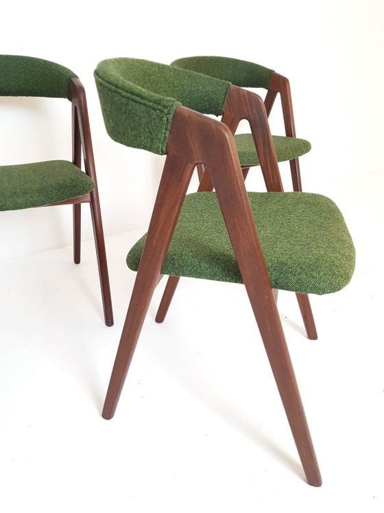 4 Vintage Farstrup Thomas Harlev Model 205 Stoelen Nieuw Bekleed Keymer Rich Wool – Eetkamerstoelen, Wood (photo 8 of 15)