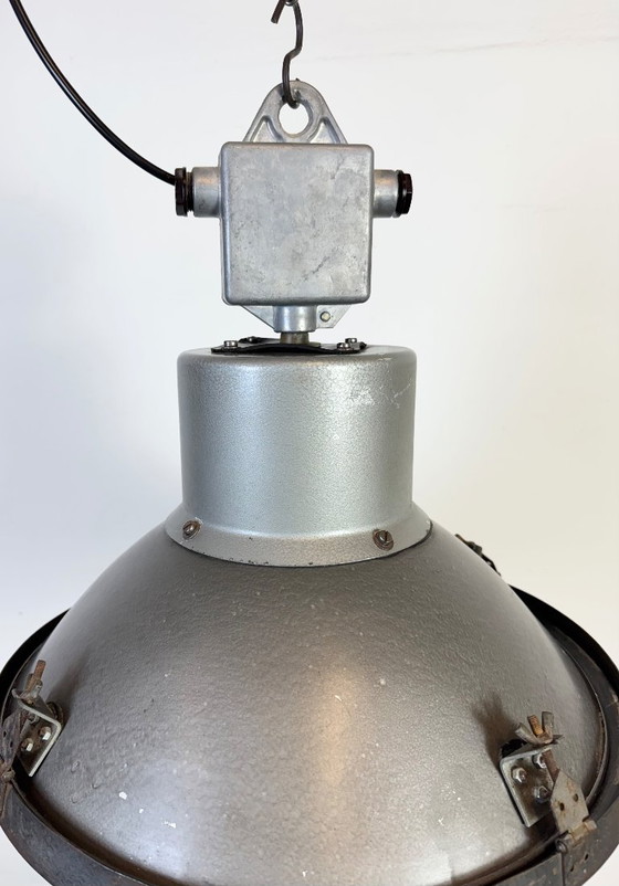 Image 1 of Industrial Grey Hammer Paint Pendant Lamp from Elektrosvit, 1960s