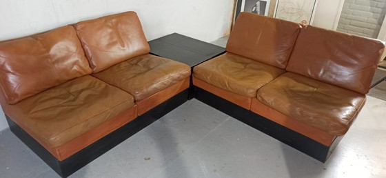 Image 1 of Divano modulare in pelle vintage COR