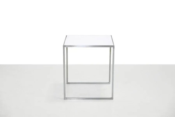 Table d'appoint vintage de design danois en chrome et plexiglas – Tables d'appoint, Metal (photo 2 of 6)