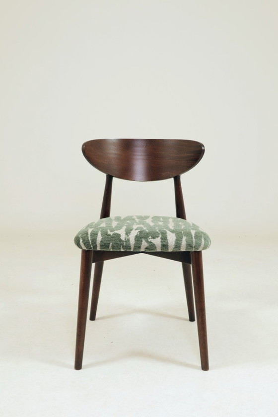 Image 1 of Juego moderno de 6 sillas de comedor con tapicería de jacquard estampado.