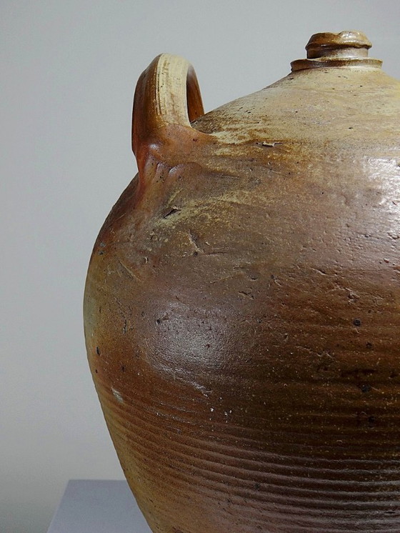 Image 1 of Jarre en grès XXL ancienne XIXe artisanat français Puisaye