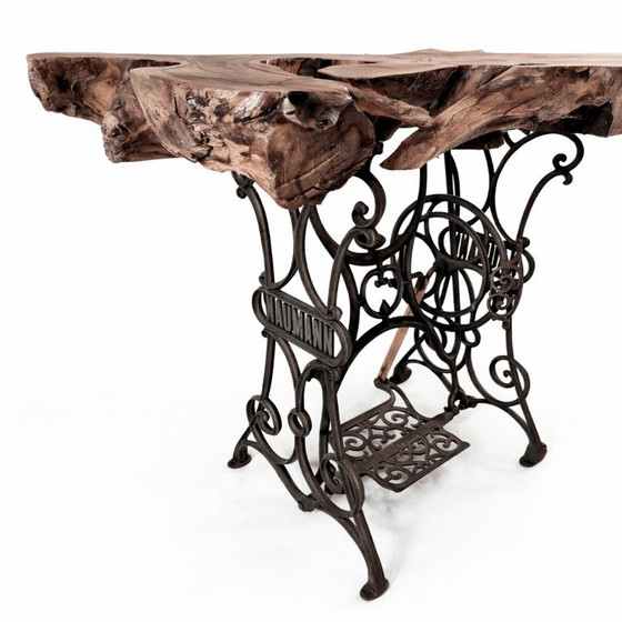 Image 1 of Vintage tafel van populierenhout, jaren 1950