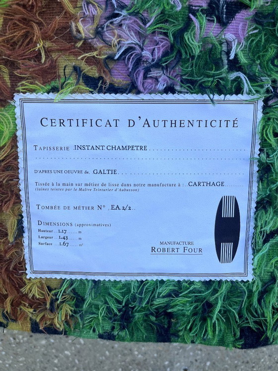 Image 1 of Tapisserie en Laine de GALTIÉ "instant champêtre" épreuve d'artiste n°2/2