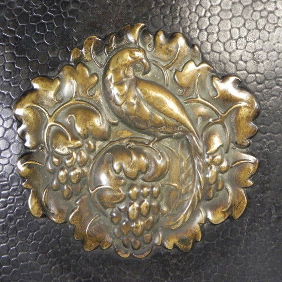 Image 1 of Stalen Art Deco kamerscherm met messing details, jaren 30
