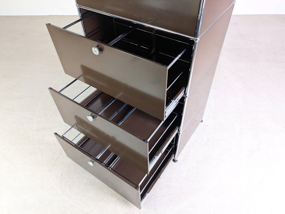 Image 1 of Mobiletto portadocumenti USM Haller originale 1x5 marrone vintage