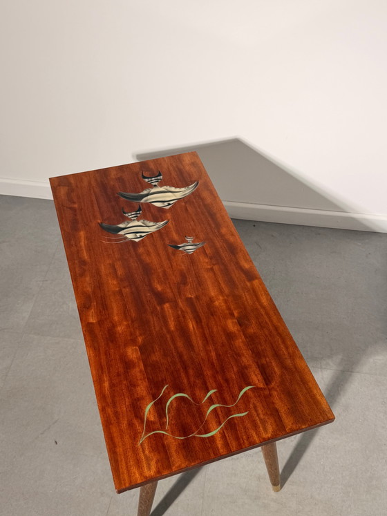 Vintage Mid-Century Coffee Table with Fish Motif (photo 3 of 4)