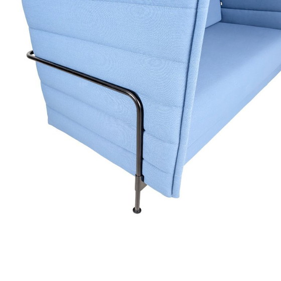 Image 1 of 4x Original Vitra Alcove Highback Zweisitzer Sessel blau Bürosofa