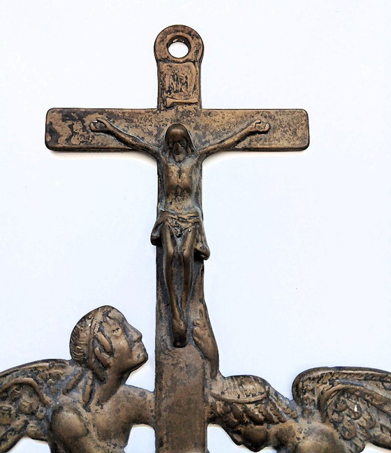 Image 1 of (W013) Pila bautismal antigua de bronce de principios del siglo XX, Francia