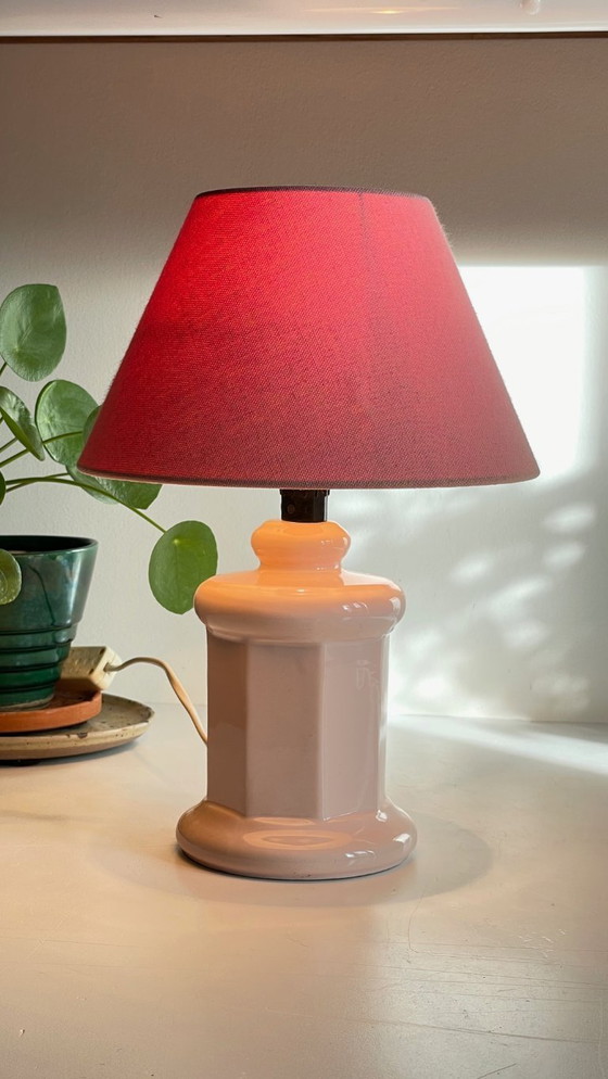 Image 1 of LAMPE Céramique Rose VINTAGE