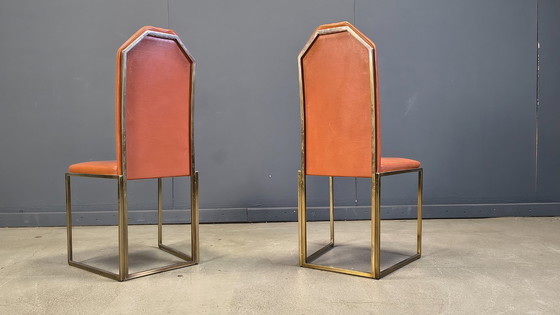 Image 1 of Vintage brass dining chairs by Belgo chrom, 1970s 
