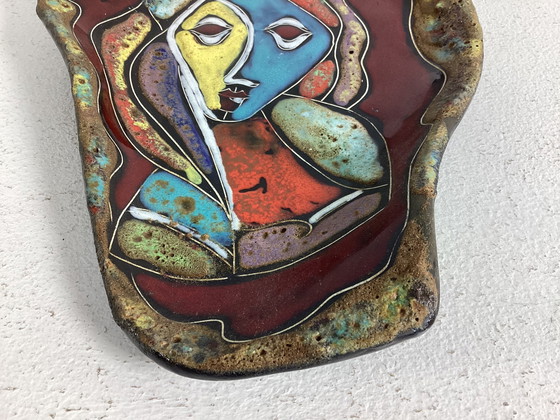Image 1 of Vintage sixties Italian ceramic wall plate