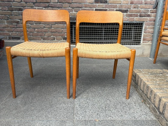 Image 1 of Juego de comedor danés de época - Atribuido a Niels Otto Møller - Seis sillas y una mesa