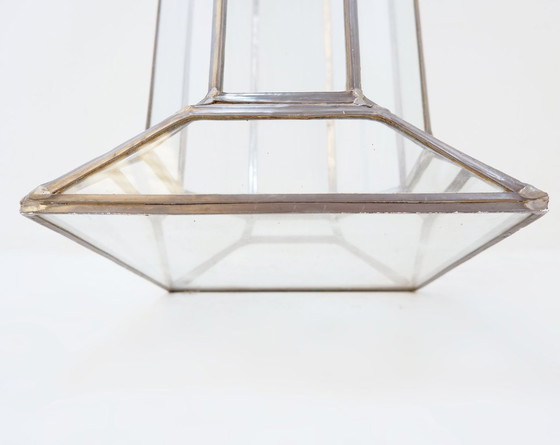 Image 1 of Colonne Art Déco en verre et zinc