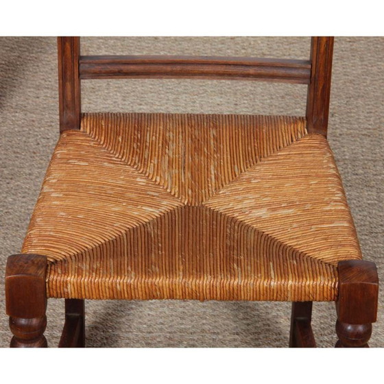 Image 1 of Ensemble de 8 chaises paillées en bois massif, 1940