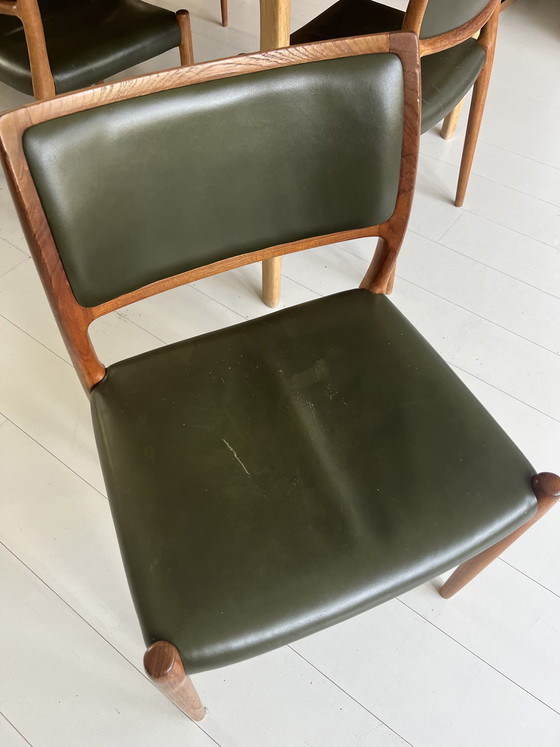 Image 1 of 6 Vintage Niels Otto Moller model 80 chairs for J.L. Møllers