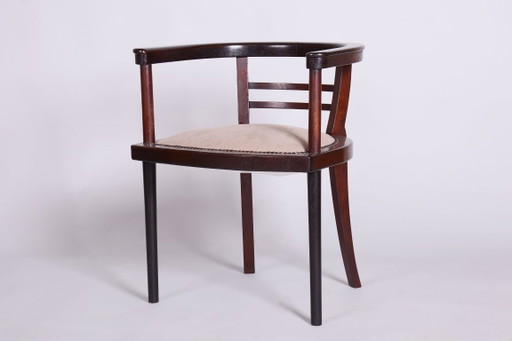 Gerestaureerde Art Deco fauteuil, Wien. Werkstätte, J. Hoffmann, Oostenrijk, jaren 1910 – Textile, Wood