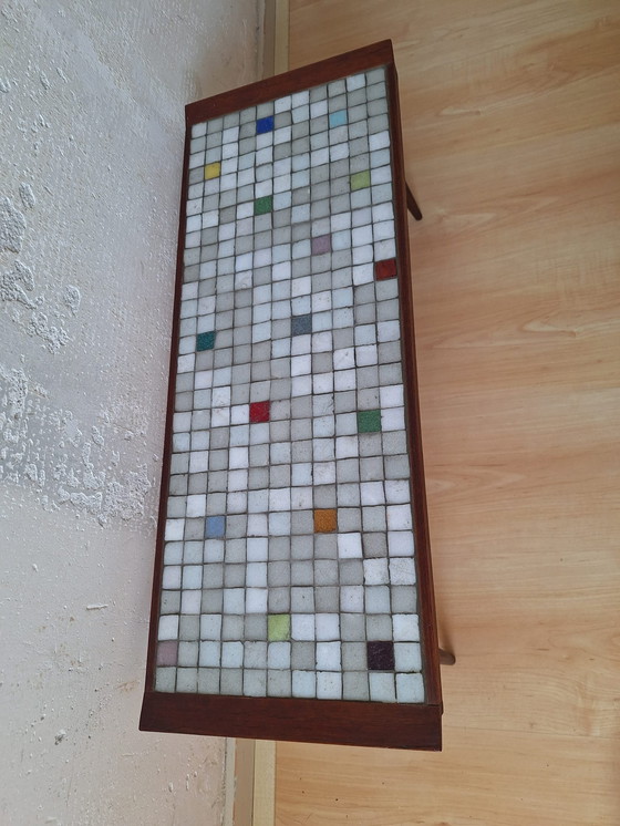 Image 1 of Mesa de mosaico de teca única de los años 60