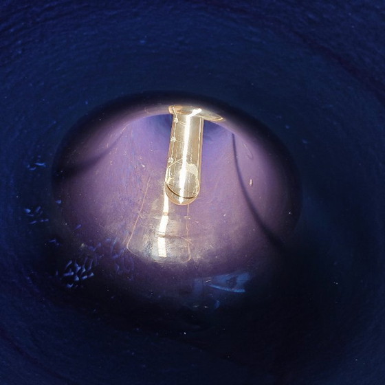 Image 1 of Vintage purple Witch Hat pendant lamp glass