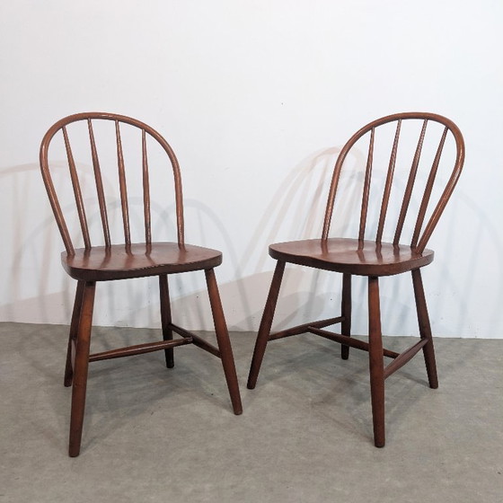 Image 1 of Deux chaises en acajou de style Mid-Century
