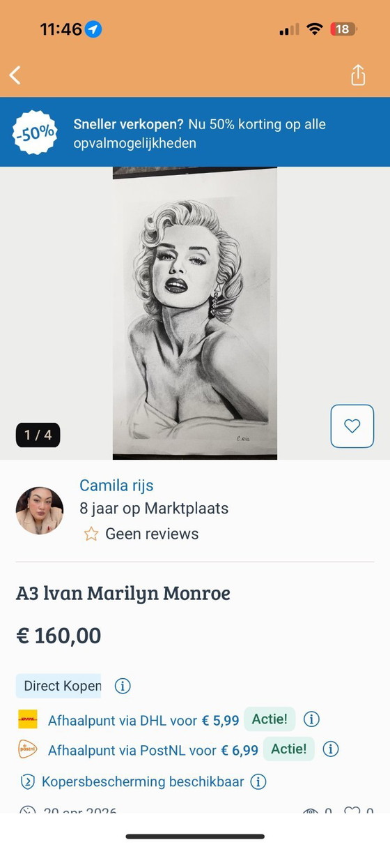Image 1 of Disegno di Marilyn Monroe